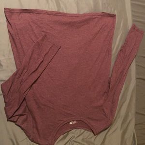 Time and Tru long sleeve solid heathered plum tee
